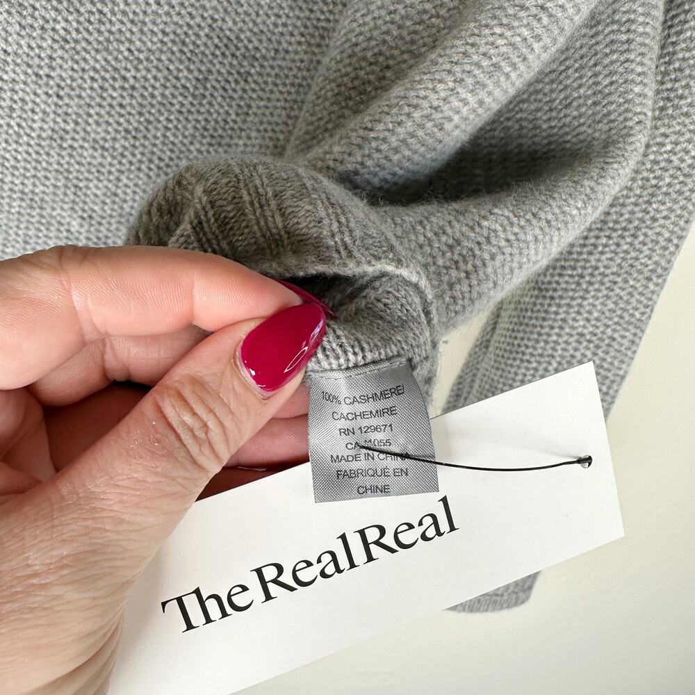 360 Cashmere Grey Draped Wrap Tie Front Moto Waterfall Cardigan Sweater Small - Picture 14 of 15